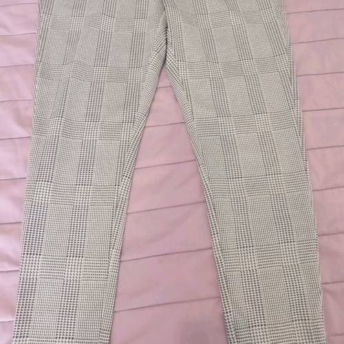 Slim pants black and white, elastic, high waist, like new, size XL