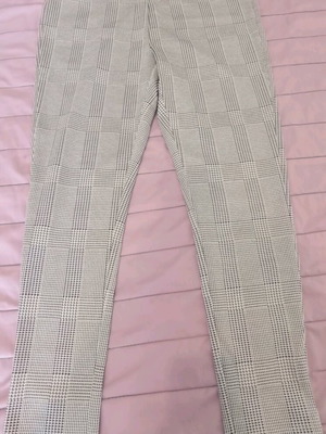 Slim pants black and white, elastic, high waist, like new, size XL