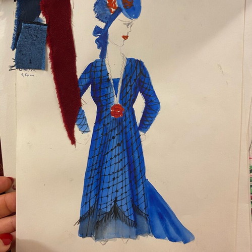 Watercolors of theatrical costumes like new, pack of 5