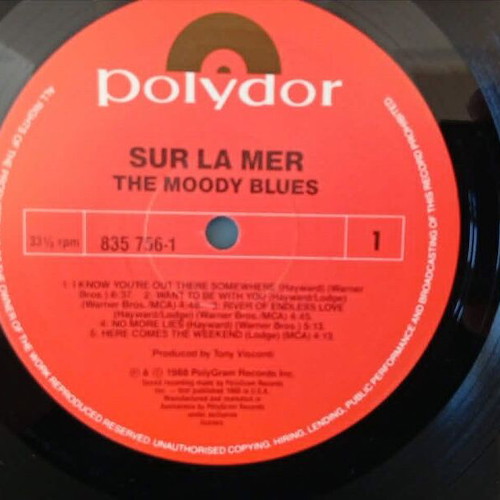 Moody Blues Sur La Mer LP like new, rock