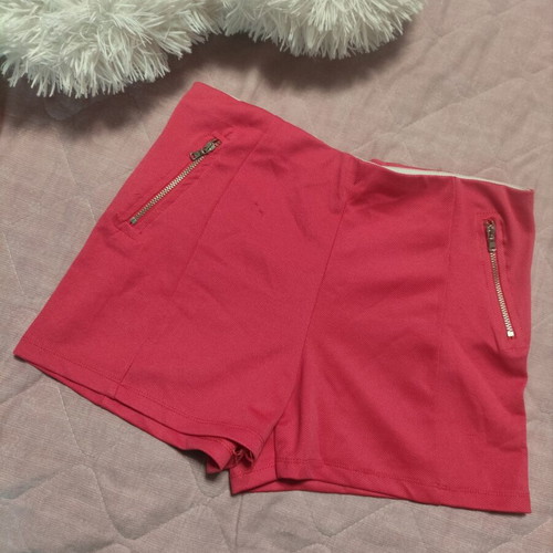 Bershka shorts used, coral, size S