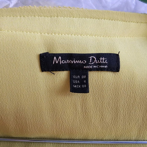 Yellow pleated dress Massimo Dutti size 38 like new
