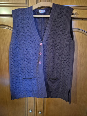 Vintage knit vest BULUT TRIKO in blue-purple shade like new