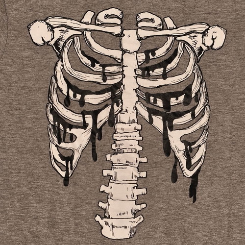 H&M Kids Grey Skeleton Rib Cage Sweatshirt used, size 10-12Y