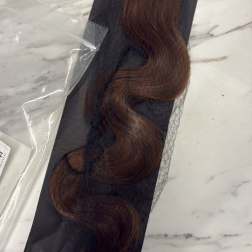 Wavy clip-in hair extension new, medium brown