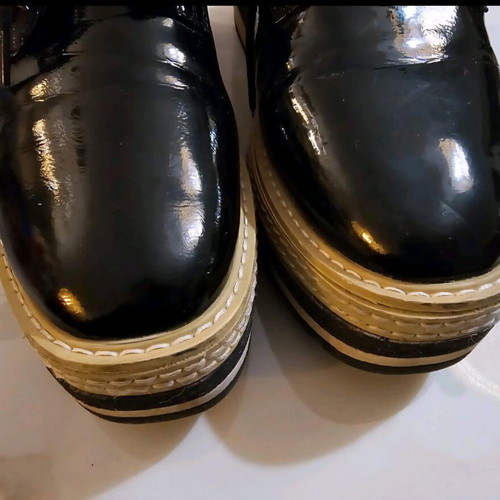 Nak platform Oxford shoes used, size 40, black leather