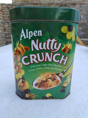 Alpen Nutty Crunch XL Tin Cereal Storage Box used