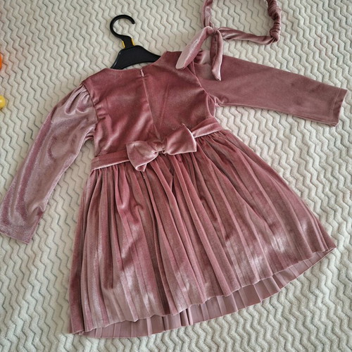 Miss Ebita velvet baby dress for 2 years like new with hairband