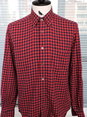 Gant Double Brush Twill long sleeve shirt like new, size M, red and black