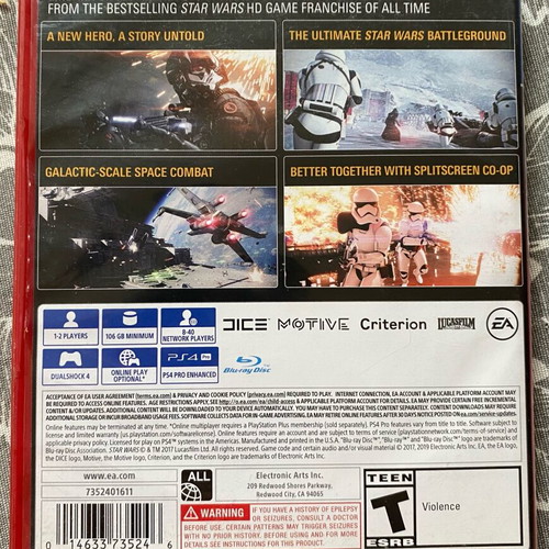 Star Wars Battlefront 2 for PS4 like new