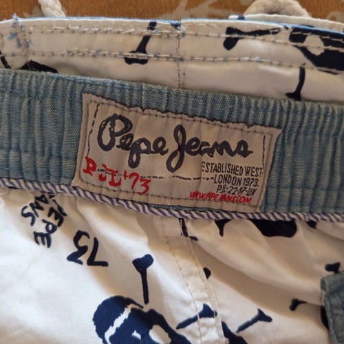 Pepe Jeans London swimwear for 6 years old, used, white and blue