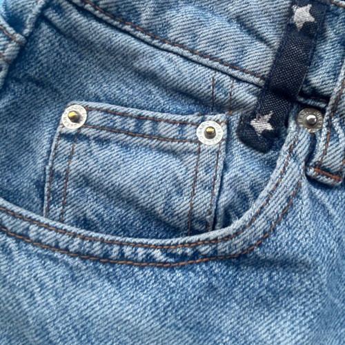 Y2K high-waisted star patchwork denim shorts Pull & Bear like new, size M