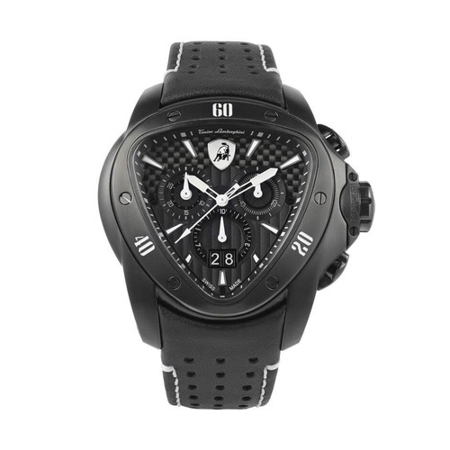 Tonino Lamborghini men's watch new, black PVD, quartz chronograph
