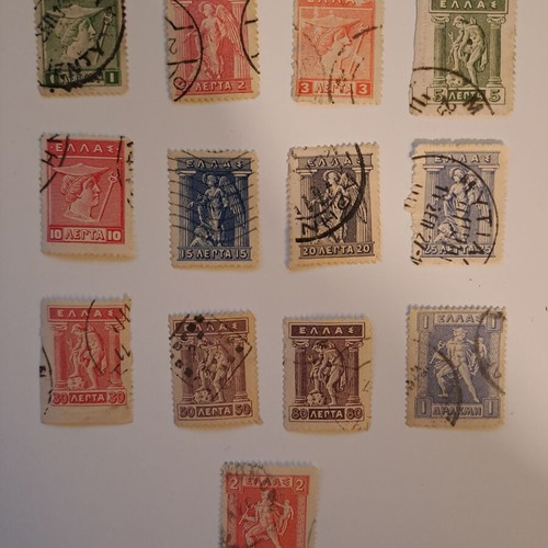 Hermes stamps used, 13 sealed from 1911-1924