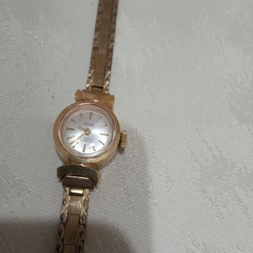 Fludo wristwatch used, women's, wind-up, gold color, steel 1000