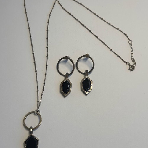 Aloha Gaia 925 Silver Jewelry Set with Black Onyx Style Used