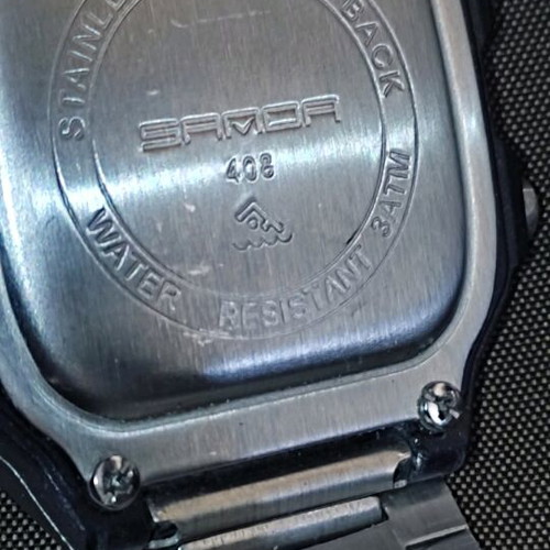 SANDA men's LED digital watch used, stainless steel, black and silver
