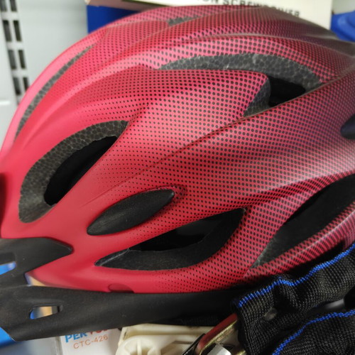Bicycle helmet red one size new
