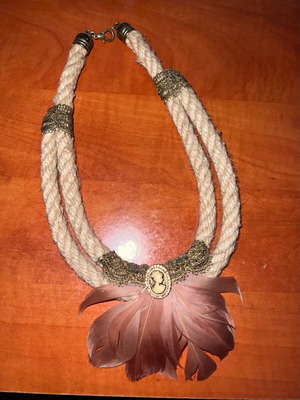 Handmade necklace like new, beige