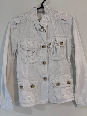 Cerruti 1881 jacket with lace details and large buttons, white, size S