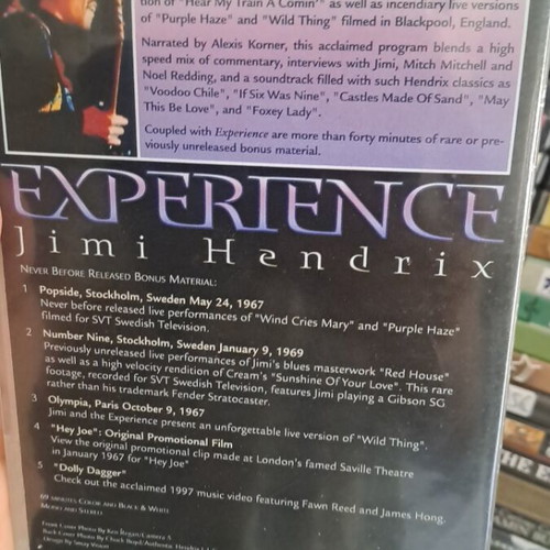 Jimi Hendrix Experience DVD like new, collectible