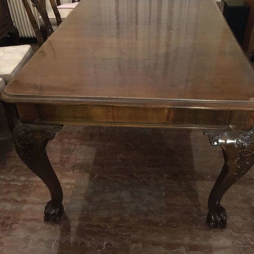 Chippendale dining set 19th century used, French walnut