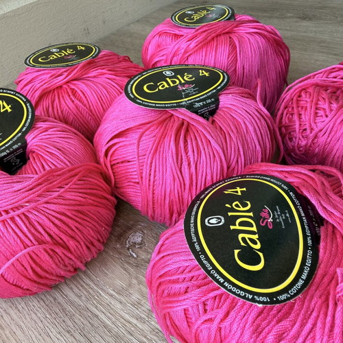 Cable 4 Cotton Yarn Spring Summer Pack of 5.5 Fuchsia
