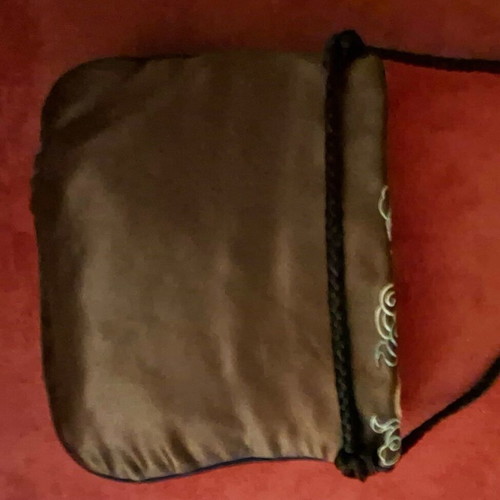 Vintage handmade silk bag with embroidery from Singapore