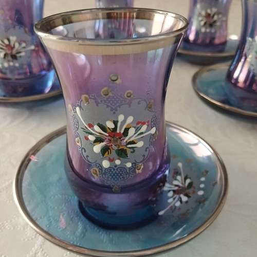 Tea Glasses Set of 6 from Constantinople iridescent, like new