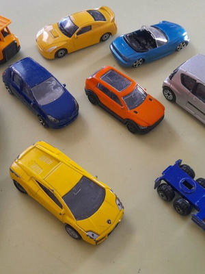 Various toy cars used