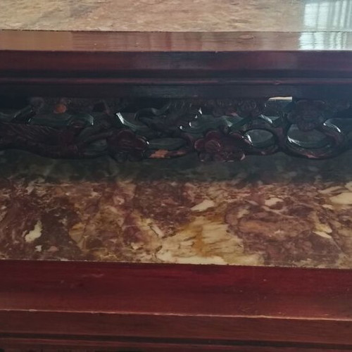 Zigon tables used, wood and marble
