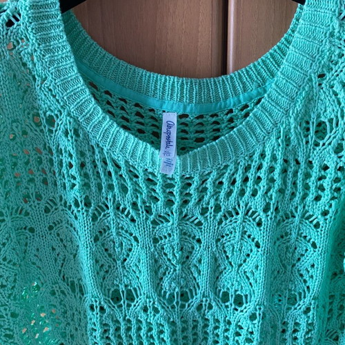 Aeropostale loose knitted blouse new, green, size XL