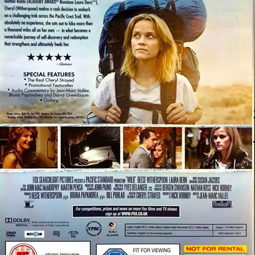 Wild drama movie DVD with Reese Witherspoon, English subtitles