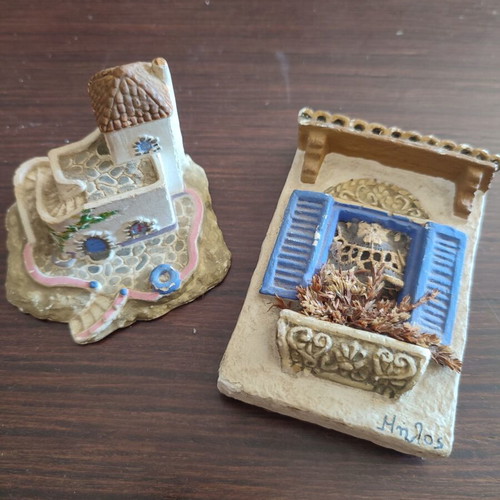 Handmade Milos Ceramic Souvenirs used, set of two
