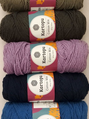 Kartopu Cotton Mix Yarn Set of 5 New Boho Colors