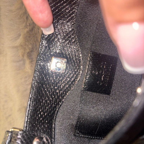 Gucci Interlocking Mini Clutch Bag Silk and Leather Black New