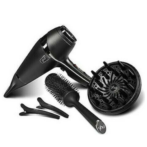 GHD Air Ionic professional hair dryer with diffuser kit 2100W black new