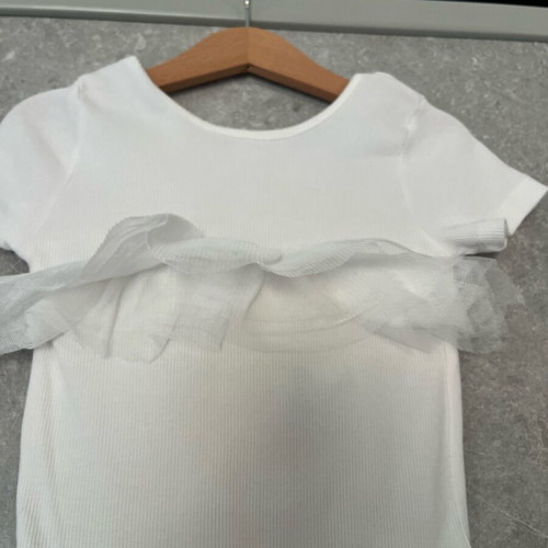 Zara girls' bodysuit like new, white, size 5-6 years