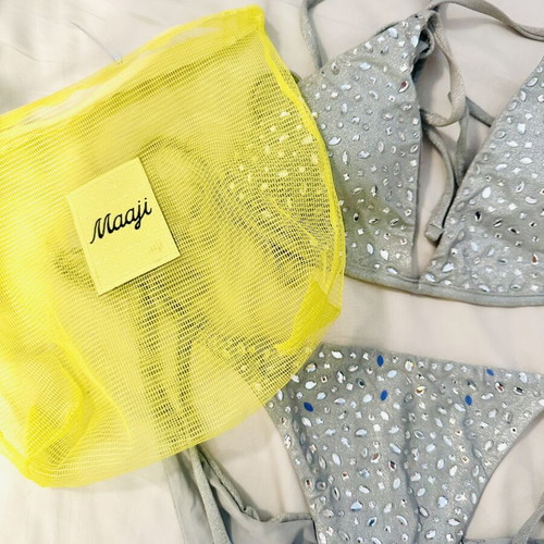 Maaji swimsuit like new with Swarovski crystals, grey silver
