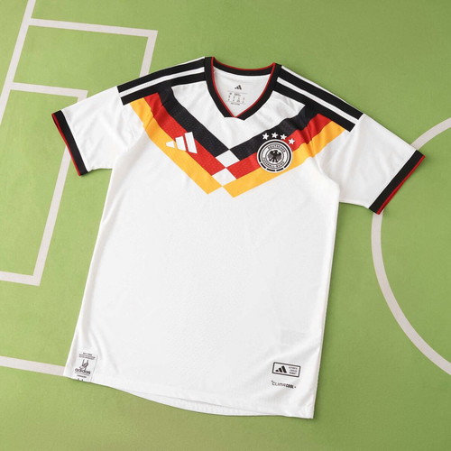 Germany National Team Retro-Style Jersey White 1990 Chevron Design New