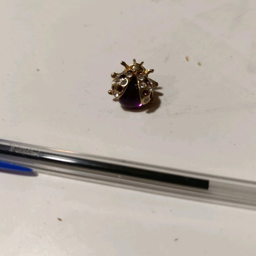Pin new, metal with semi-precious stones