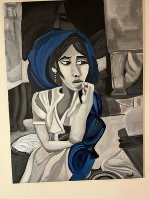 Painting new with acrylic colors by amateur artist