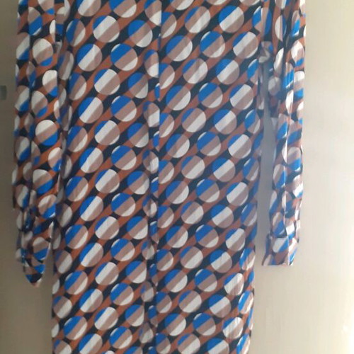 GIGI dress like new, viscose, size S, blue and brown with side slits