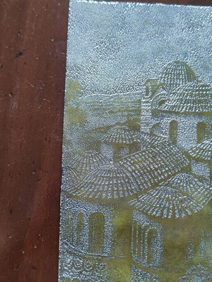 Typographic plate Byzantine church used, 19x26cm