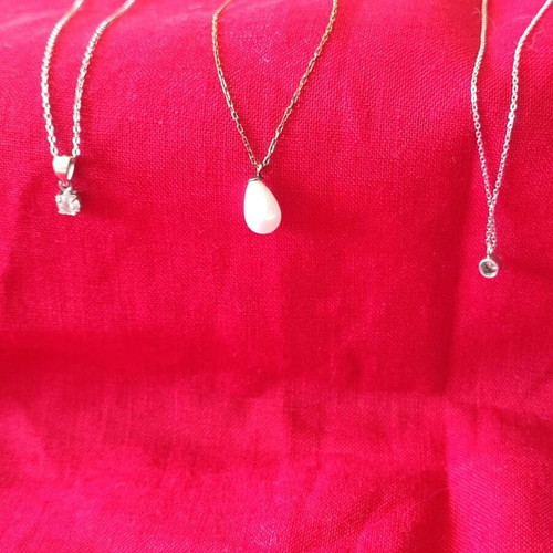 Silver 925 chains with pendants, set of 3, used
