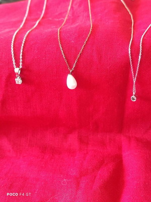 Silver 925 chains with pendants, set of 3, used