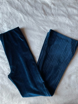 Pink Woman Flared Velour Pants like new, black and blue