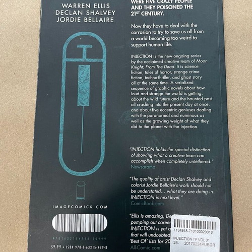Injection Vol. 1 trade paperback graphic novel, brand new