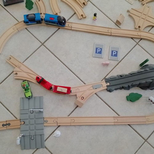 Playtive Junior Railway Set 72 Pieces Like New Wooden Train