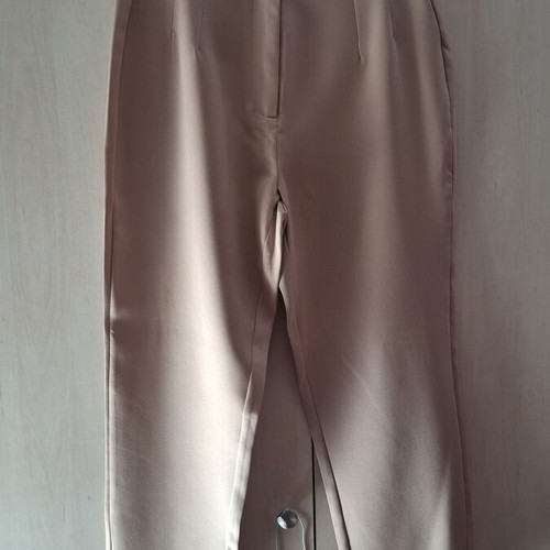 High-waisted fabric pants beige size Large like new
